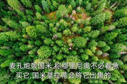  麥孔炮轟國米,稱穆里尼奧不必著急買它,國米莫拉蒂會(huì)將它出售的