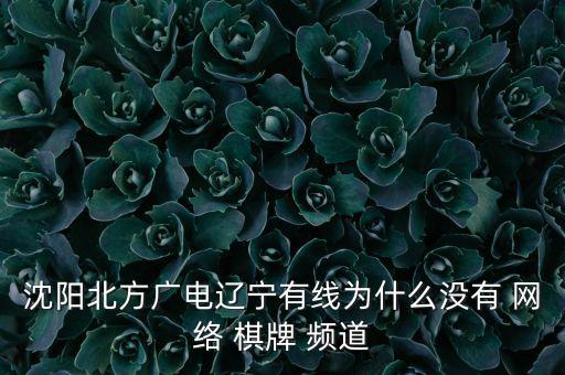 沈陽北方廣電遼寧有線為什么沒有 網(wǎng)絡(luò) 棋牌 頻道