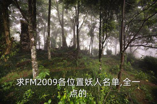 求FM2009各位置妖人名單,全一點的