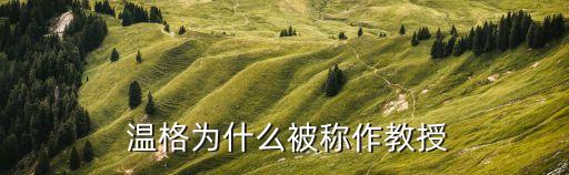  溫格為什么被稱(chēng)作教授