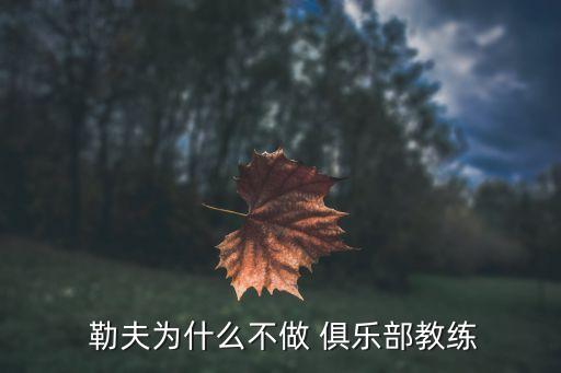  勒夫?yàn)槭裁床蛔?俱樂部教練