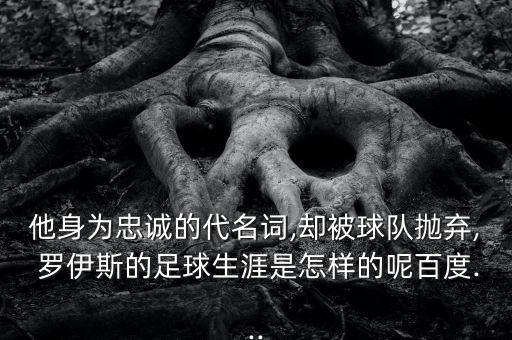 他身為忠誠(chéng)的代名詞,卻被球隊(duì)拋棄, 羅伊斯的足球生涯是怎樣的呢百度...