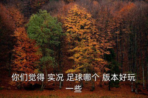 你們覺得 實況 足球哪個 版本好玩一些