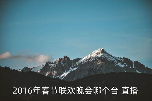 2016年春節(jié)聯(lián)歡晚會哪個臺 直播