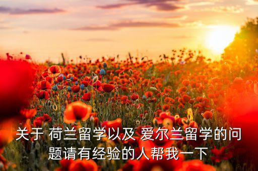 關(guān)于 荷蘭留學(xué)以及 愛爾蘭留學(xué)的問題請(qǐng)有經(jīng)驗(yàn)的人幫我一下