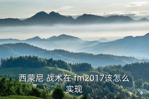 西蒙尼 戰(zhàn)術(shù)在 fm2017該怎么實現(xiàn)