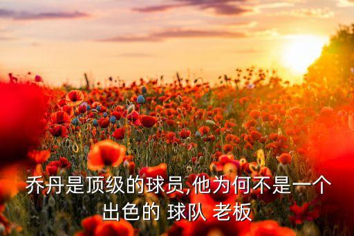  喬丹是頂級的球員,他為何不是一個出色的 球隊 老板