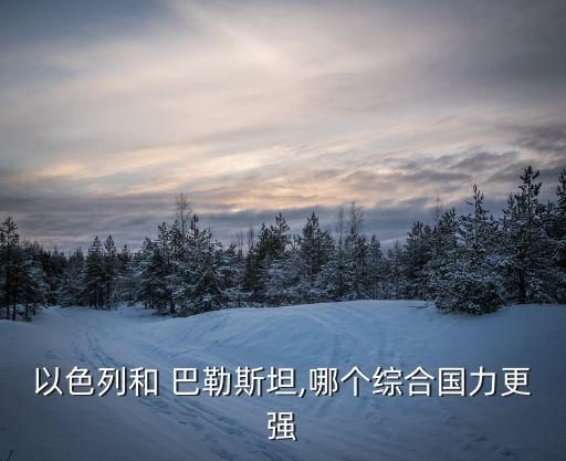 以色列和 巴勒斯坦,哪個綜合國力更強