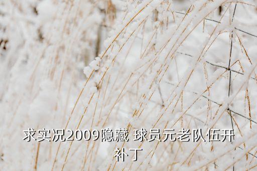 求實(shí)況2009隱藏 球員元老隊(duì)伍開補(bǔ)丁