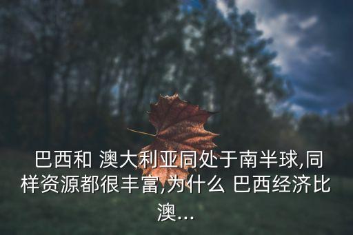  巴西和 澳大利亞同處于南半球,同樣資源都很豐富,為什么 巴西經(jīng)濟比澳...