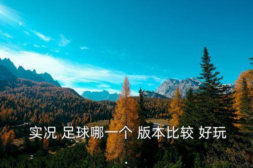  實(shí)況 足球哪一個(gè) 版本比較 好玩·
