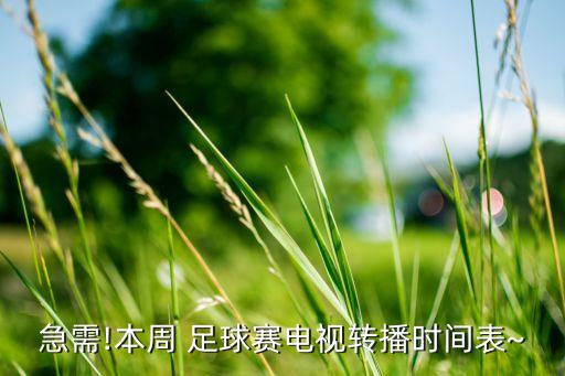 急需!本周 足球賽電視轉(zhuǎn)播時間表~