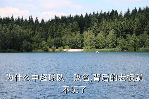為什么中超球隊一改名,背后的老板就不玩了
