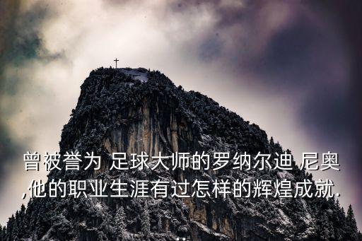 曾被譽(yù)為 足球大師的羅納爾迪 尼奧,他的職業(yè)生涯有過(guò)怎樣的輝煌成就...