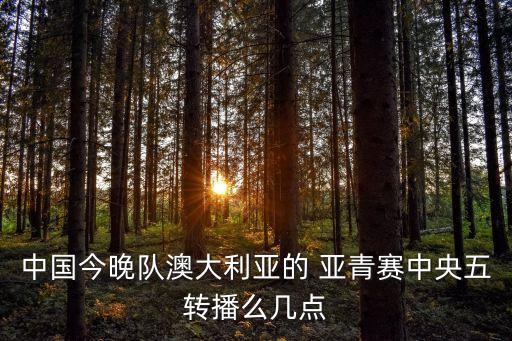 中國(guó)今晚隊(duì)澳大利亞的 亞青賽中央五轉(zhuǎn)播么幾點(diǎn)