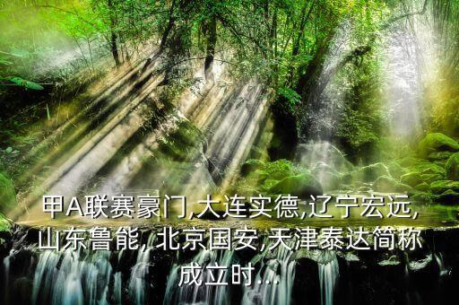 甲A聯(lián)賽豪門(mén),大連實(shí)德,遼寧宏遠(yuǎn),山東魯能, 北京國(guó)安,天津泰達(dá)簡(jiǎn)稱(chēng)成立時(shí)...