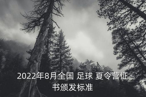 2022年8月全國(guó) 足球 夏令營(yíng)證書頒發(fā)標(biāo)準(zhǔn)