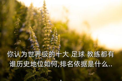 你認(rèn)為世界級的十大 足球 教練都有誰歷史地位如何,排名依據(jù)是什么...