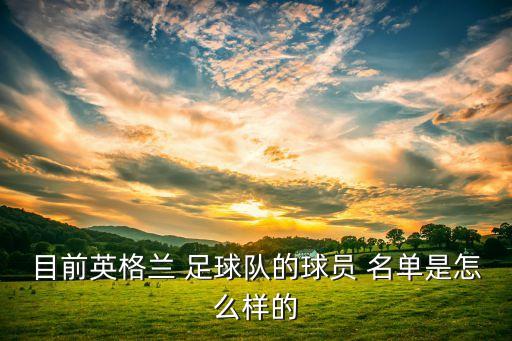 目前英格蘭 足球隊(duì)的球員 名單是怎么樣的