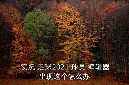  實(shí)況 足球2021 球員 編輯器出現(xiàn)這個怎么辦