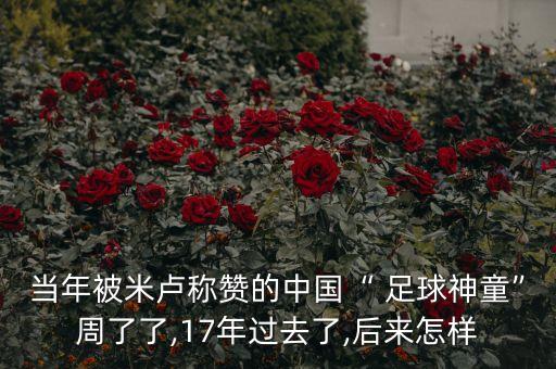 當(dāng)年被米盧稱贊的中國“ 足球神童”周了了,17年過去了,后來怎樣