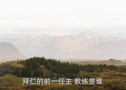拜仁的前一任主 教練是誰