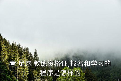 考 足球 教練資格證,報名和學習的程序是怎樣的
