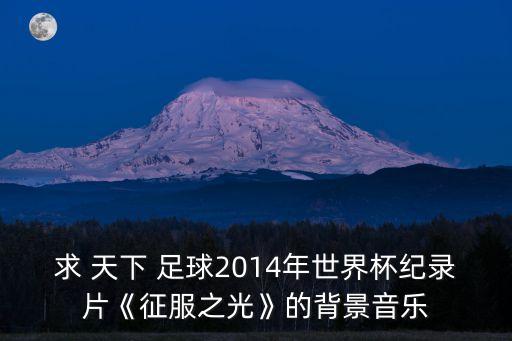 求 天下 足球2014年世界杯紀(jì)錄片《征服之光》的背景音樂(lè)