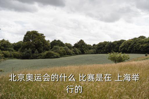 北京奧運會的什么 比賽是在 上海舉行的