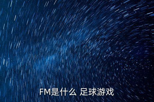 FM是什么 足球游戲