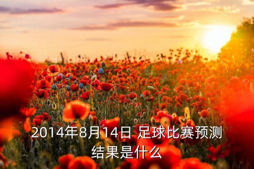2014年8月14日 足球比賽預(yù)測(cè)結(jié)果是什么