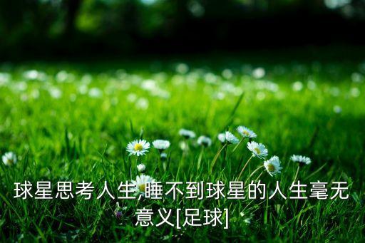 球星思考人生,睡不到球星的人生毫無意義[足球]