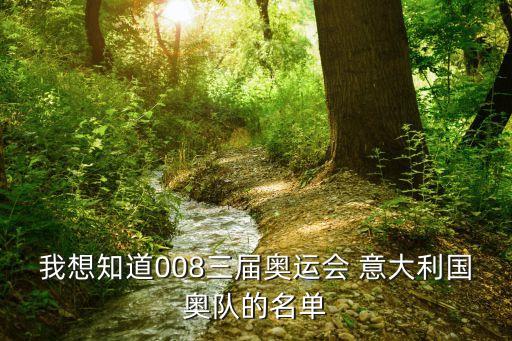 我想知道008三屆奧運(yùn)會(huì) 意大利國奧隊(duì)的名單
