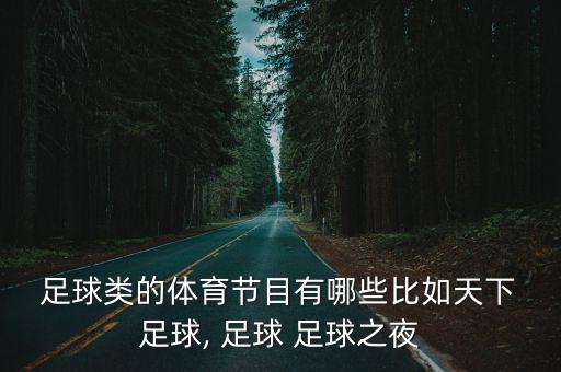  足球類的體育節(jié)目有哪些比如天下 足球, 足球 足球之夜