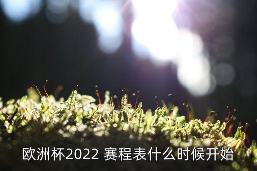 歐洲杯2022 賽程表什么時(shí)候開始