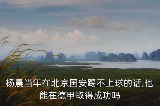 楊晨當(dāng)年在北京國安踢不上球的話,他能在德甲取得成功嗎