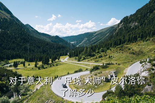 對(duì)于意大利“ 足球 大師”皮爾洛你了解多少