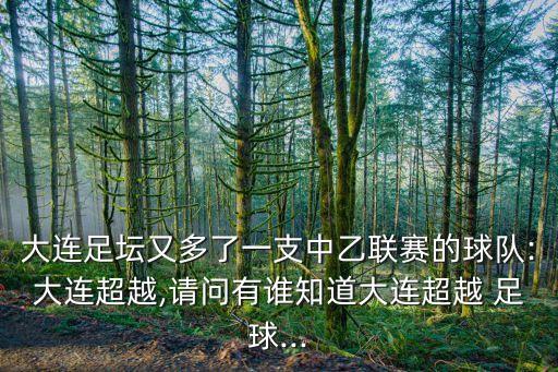 大連足壇又多了一支中乙聯(lián)賽的球隊(duì):大連超越,請(qǐng)問有誰知道大連超越 足球...