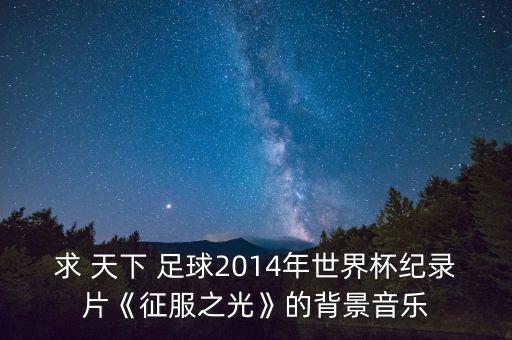 求 天下 足球2014年世界杯紀錄片《征服之光》的背景音樂