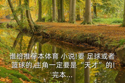 誰(shuí)給推存本體育 小說!要 足球或者 籃球的,主角一定要是“天才”的!完本...