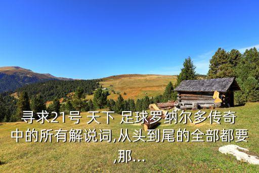 尋求21號 天下 足球羅納爾多傳奇中的所有解說詞,從頭到尾的全部都要,那...