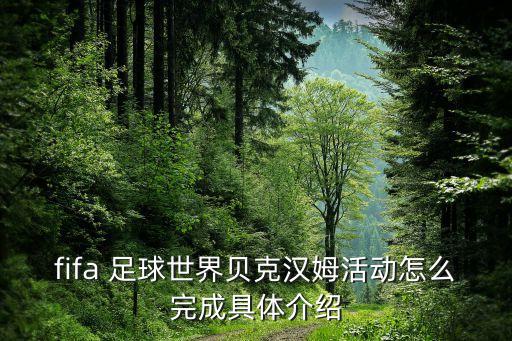 fifa 足球世界貝克漢姆活動(dòng)怎么完成具體介紹