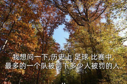 我想問一下,歷史上 足球 比賽中,最多的一個隊被罰下多少人被罰的人...