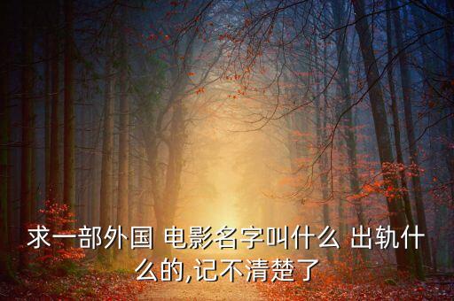 求一部外國(guó) 電影名字叫什么 出軌什么的,記不清楚了
