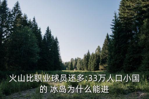 火山比職業(yè)球員還多:33萬人口小國的 冰島為什么能進