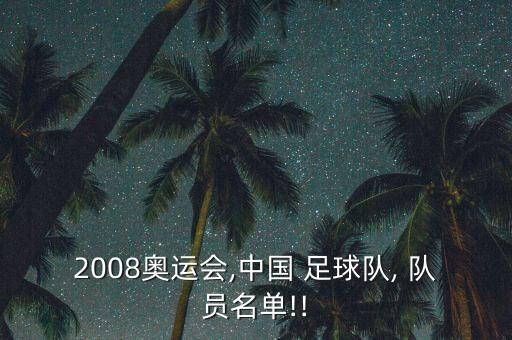 2008奧運(yùn)會,中國 足球隊(duì), 隊(duì)員名單!!