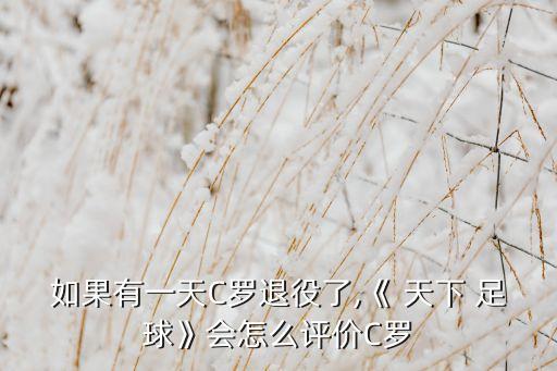 天下足球講c羅的