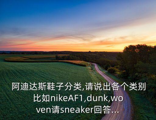  阿迪達(dá)斯鞋子分類,請(qǐng)說出各個(gè)類別比如nikeAF1,dunk,woven請(qǐng)sneaker回答...
