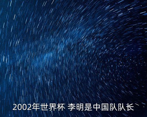 2002年世界杯 李明是中國隊(duì)隊(duì)長