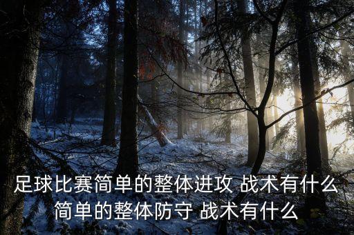 足球比賽簡單的整體進攻 戰(zhàn)術(shù)有什么簡單的整體防守 戰(zhàn)術(shù)有什么